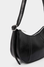 Women Black Shoulder Bag Elegant Large Daily Handbag Tote with Adjustable Strap Photograph-3